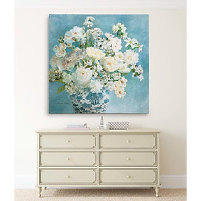 Tranh canvas hoa tĩnh vật hiện đại treo tường, trang trí phòng khách, phòng ăn - Tặng kèm đinh treo tranh chuyên dụng và khung bo ngoài màu trắng