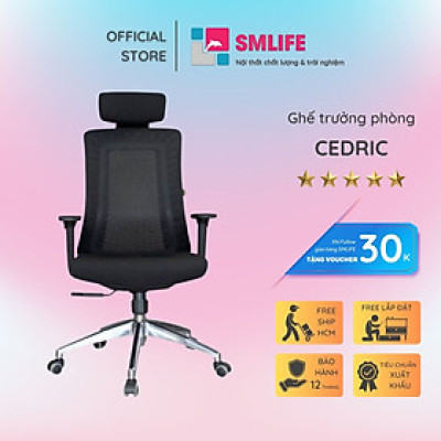 Ghế trưởng phòng lưng lưới có tựa đầu SMLIFE Cedric