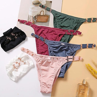 Quần Lót Nữ Lọt Khe Thun Lạnh Dây Khóa Chữ V 1908 – Siêu Mát, Gợi Cảm, Phối Kim Loại Sang Trọng