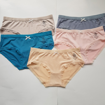 combo 5 chiếc quần lót thun cotton kháng khuẩn đính nơ siêu xinh fom từ 45-58kg