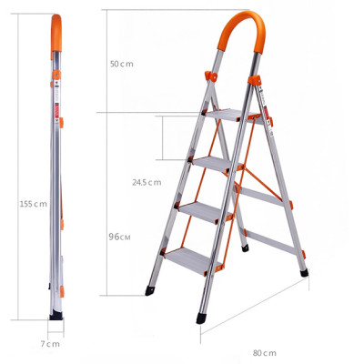 Thang nhôm tay vịn khung INOX Nikita NKT-IN04