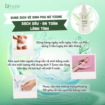 Vệ Sinh Nữ Y Zone Bimore Cân Bằng Ph , Ngăn Ngừa Mùi Hôi Và Tránh Viêm Nhiễm 100ml