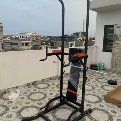 Ghế tập tạ kèm xà kép T058, ghế tập đa năng trong nhà điều chỉnh từ 165cm đến 235cm chắc chắn cho gia đình