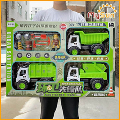 Xe chở rác đồ chơi cho bé mô hình xe ô tô chở rác khổng lồ xe dọn rác vệ sinh MySun