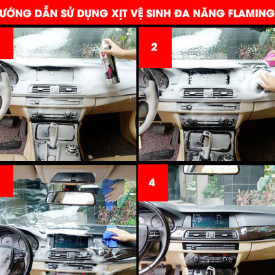 Bình Vệ Sinh Ghế Da - Nội Thất Ô Tô Flamingo F002 650ml HÃNG PHÂN PHỐI CHÍNH THỨC