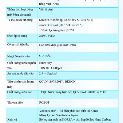 Máy Lọc Nước Điện Giải Ion Kiềm ROBOT IonPrince 1111 - Hàng Chính Hãng
