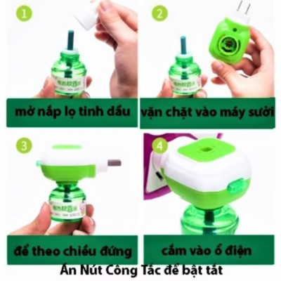 MÁY XÔNG TINH DẦU ĐUỔI MUỖI TẶNG LỌ TINH DẦU ĐUỔI MUỖI CHẤT LƯỢNG