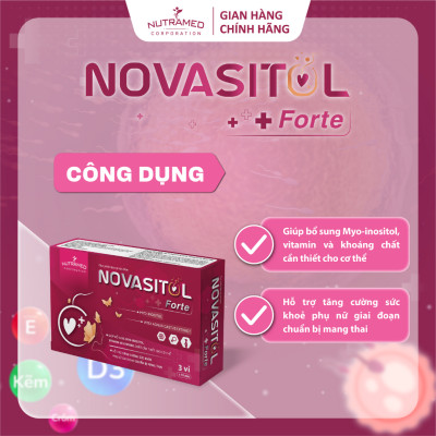 Novasitol Forte hỗ trợ bổ sung Myo-inositol, vitamin và khoáng chất cần thiết cho phụ nữ thả bầu (30 viên) - Nutramed