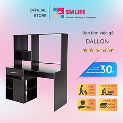 Bàn liền hộc gỗ thiết kế tiện dụng SMLIFE Dallon
