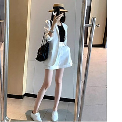 Set bộ gồm áo khoác vest kèm quần short lưng chun, chất linen bột premium, trẻ trung, năng động 2025