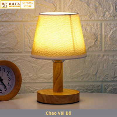 Đèn Ngủ Để Bàn Gỗ HUTA G9 Mini Phong Cách Vintage, Đầu Cắm USB, Decor Trang Trí Phòng Ngủ, Đầu Giường, Dải Led Ánh Sáng Vàng