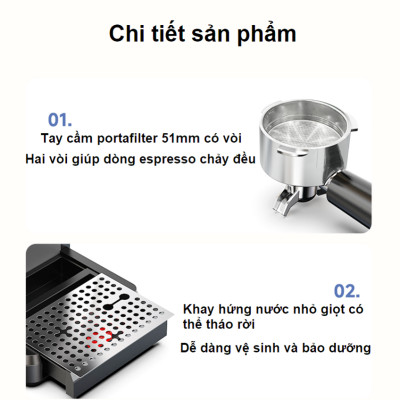 Máy pha và xay cà phê bán tự động 3 trong 1 Espresso, Cappuccino, Latte. Kết hợp 20 chế độ xay. Thương hiệu Mỹ cao cấp HiBREW - H20. HÀNG CHÍNH HÃNG