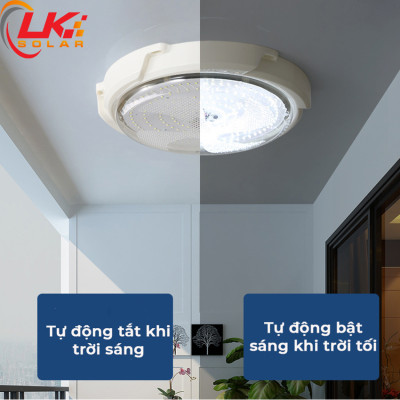 Đèn Led Ốp Trần Năng Lượng Mặt Trời Siêu Sáng 100W CHÍNH HÃNG- LK SOLAR XDD-77100, Sử dụng 100% năng lượng mặt trời, dễ dàng lắp đặt ngoài ban công, phòng khách, phòng ngủ, cảm biến ánh sáng, có remote điều khiển từ xa