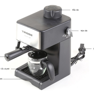 Máy Pha Cà Phê Espresso Tiross TS-621 (4 bar) - Hàng Chính Hãng