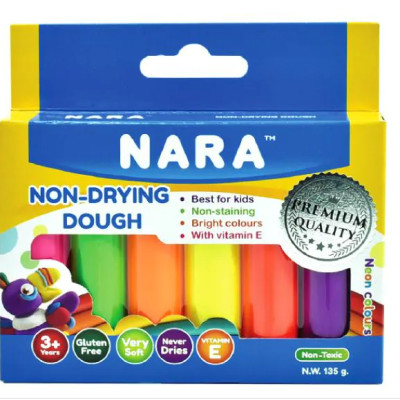 BỘT NẶN NARA KHÔNG KHÔ, AN TOÀN CHO BÉ, 6 MÀU NDD-BX-135-6N