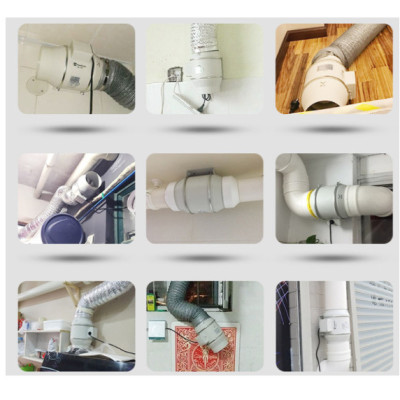 Quạt hút thông gió phi 125 - Quạt hút gió đồng trục cấp khí tươi cho công trình nhà - Hàng chính hãng GDXLFJ siêu chống ồn