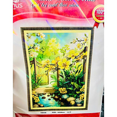 Tranh thêu kín Vườn địa đàng vs8185, kích thước 50 x 68 cm