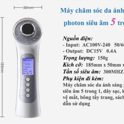 Máy chăm sóc da ánh sáng photon siêu âm 5 trong 1
