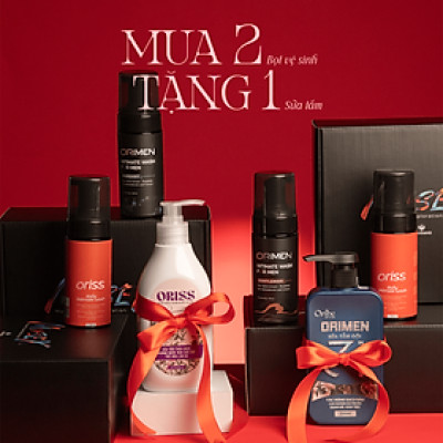 [BOX LOVE] Combo dung dịch vệ sinh nam dạng bọt Orimen và Oriss Daily Intimate cho nữ hương nước hoa quyến rũ chai 120ml