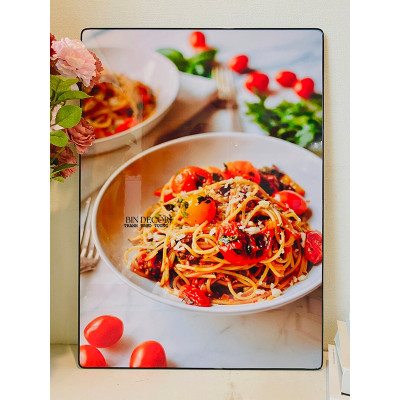 (ẢNH THẬT) Tranh treo tường mì ý trang trí decor quán tranh tráng gương kèm đinh treo