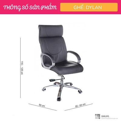Ghế xoay văn phòng lưng cao bọc PU SMLIFE Dylan