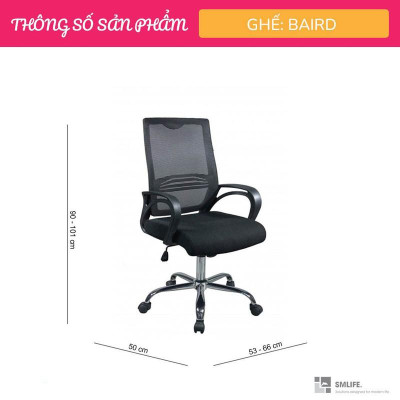 Ghế nhân viên chân xoay lưng lưới SMLIFE Baird