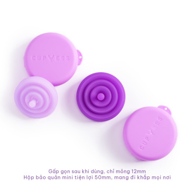 COMBO Cốc nguyệt san Cup Yess chính hãng – Gấp gọn Z Cup cỡ S (15ml) & cỡ L (25ml) siêu tiện lợi