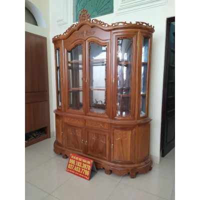 Tủ rượu loại to, 4 cửa kính gỗ hương đá -hàng loại 1 tuyển vân chọn gỗ kỹ càng. (MIỄN PHÍ VẬN CHUYỂN 50KM)