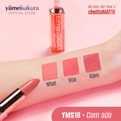 Son Thỏi Lì Mịn, Siêu Dưỡng, Chống Nắng Chuẩn Nhật Yumeisakura Chotto Matte 3.5g ( hàng mới về )