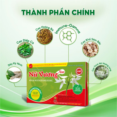 Nữ Vương New Vinh Gia Hỗ Trợ Cân Bằng PH Vùng Nhạy Cảm, Giảm Khí Hư, Ngứa Vùng Nhạy Cảm, Phòng Ngừa Các Bệnh Phụ Khoa Hộp 30 Viên