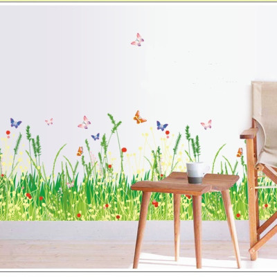 Decal dán chân tường Hoa liti AmyShop DCT002 - 2 bộ ( 35 x 200 cm)