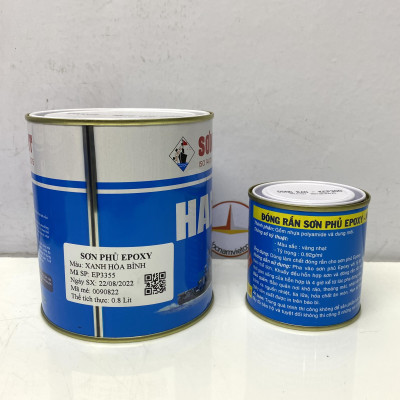 Sơn epoxy Hải Âu màu xanh hòa bình EP355 1L/Bộ