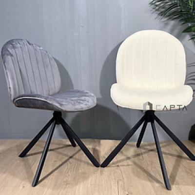 Ghế tiếp khách chân xoay 360 độ CRAB 3A-F Nội thất Capta Ghế tiếp khách showroom nệm vải nhung chân sắt sơn tĩnh điện không bánh xe thân xoay 360 độ