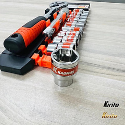 Bộ khẩu 12 món loại lớn 1/2 từ số 10-24mm cao cấp sửa chữa gia đình thương hiệu Kirito và Kamos