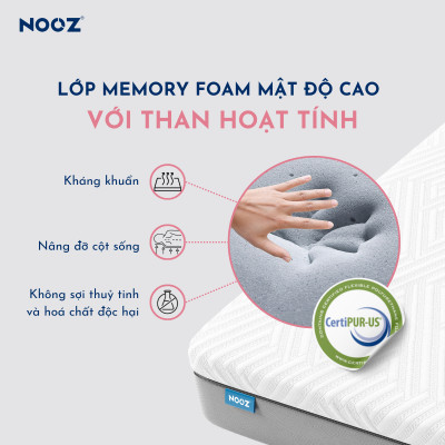 Nệm Foam Comfy Latex NOOZ Home Goods Mattress Đệm Đạt Chuẩn CertiPUR-US Kết Hợp Tầng Than Hoạt Tính