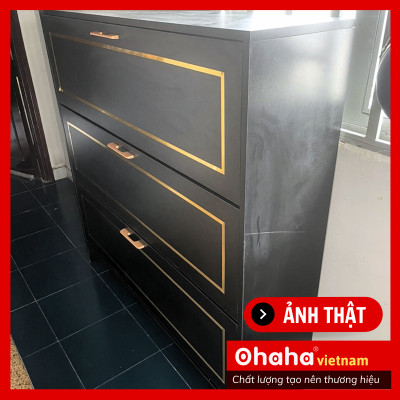 [Kèm Ảnh Thực Tế - Miễn phí vận chuyển & Lắp đặt] Tủ giày thông minh siêu mỏng cao cấp Ohaha - TGCC027