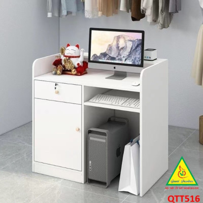 Bàn thu ngân, bàn lễ tân, bàn tính tiền bằng gỗ MDF QTT516 - NỘI THẤT LẮP RÁP VIENDONGADV