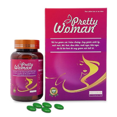 Viên uống đẹp da, bổ sung nội tiết tố nữ Pretty Woman hộp 30 viên