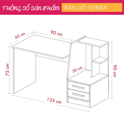Bàn Học Đơn Giản Thiết Kế Thanh Lịch SMLIFE Debra