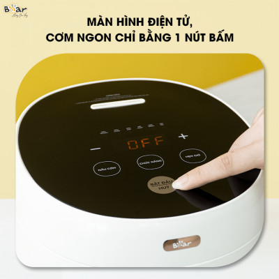 Nồi Cơm Cao Tần Thông Minh Đa Năng BEAR SB-NC30B Nấu Cơm Cực Ngon Dung Tích 3 Lít Công Suất 600 W - Hàng Chính Hãng