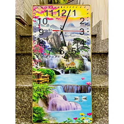 TRANH TRÁNG GƯƠNG-TRANH ĐỒNG HỒ TRÁNG GƯƠNG PHONG THỦY HỮU TÌNH( TẶNG KÈM ĐINH 3 CHÂN) 