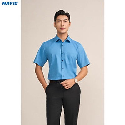 Sơ mi nam cộc tay May10 form RegularFit mã 010124196ONGB AH392