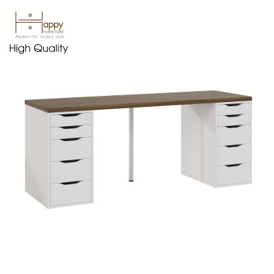 [Happy Home Furniture] LIDA, Bàn làm việc 2 bên ngăn tủ  - 2m x 60cm  ,  200cm x 60cm x 73cm ( DxRxC), BAN_025