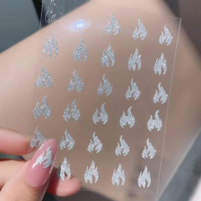 Sticker Nail Nhũ Bạc Flash Kim Tuyến, Nhiều Mẫu Bướm Sao Lung Linh, Làm Nail Siêu Sáng, Tạo Điểm Nhấn, Dễ Sử Dụng