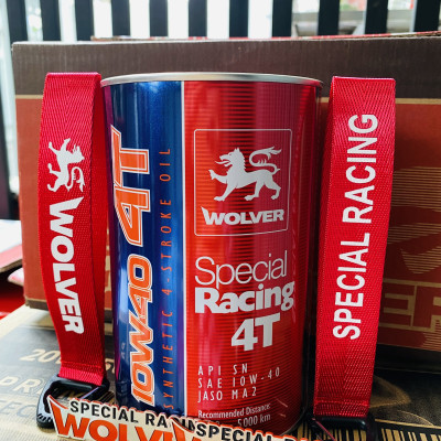 [Quà Tặng Wolver] Tem dán nhôm xướt titan (keo dán 3M siêu chắc), Móc khóa dây vải WOLVER Special Racing