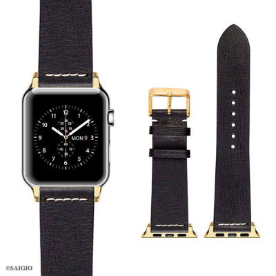 Dây Da Apple Watch 49mm 45mm 44mm 42mm, Chất Liệu Da Bò Cao Cấp, Phong Cách Vintage Thread Hoài Cổ, Đơn Giản Và Tinh Tế, Tương Thích Các Phiên Bản Series Ultra2/Ultra/SE2/SE/10/9/8/7/6/5/4/3/2/1 - Hàng Chính Hãng SAIGIO