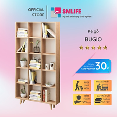 Tủ để sách gỗ công nghiệp cho gia đình SMLIFE Bugio