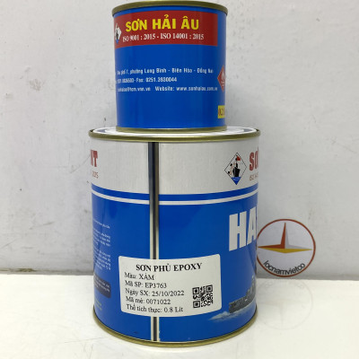 Sơn epoxy Hải Âu màu xám EP763 1L/Bộ