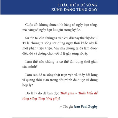 Thời Gian - Thấu Hiểu Để Sống Xứng Đáng Từng Giây