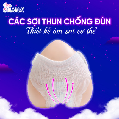 Combo 6 gói Băng Vệ Sinh Quần Peppy Shana Ngày Đêm Siêu Thấm, Freesize, Chống Tràn Tối Đa, Tiết Kiệm 